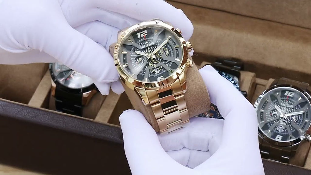 MEGIR Stainless Steel Watch for Men Luxury Business Watch Casual Quartz Date Clock Chronograph Big Dial Wristwatch Reloj Hombre-15