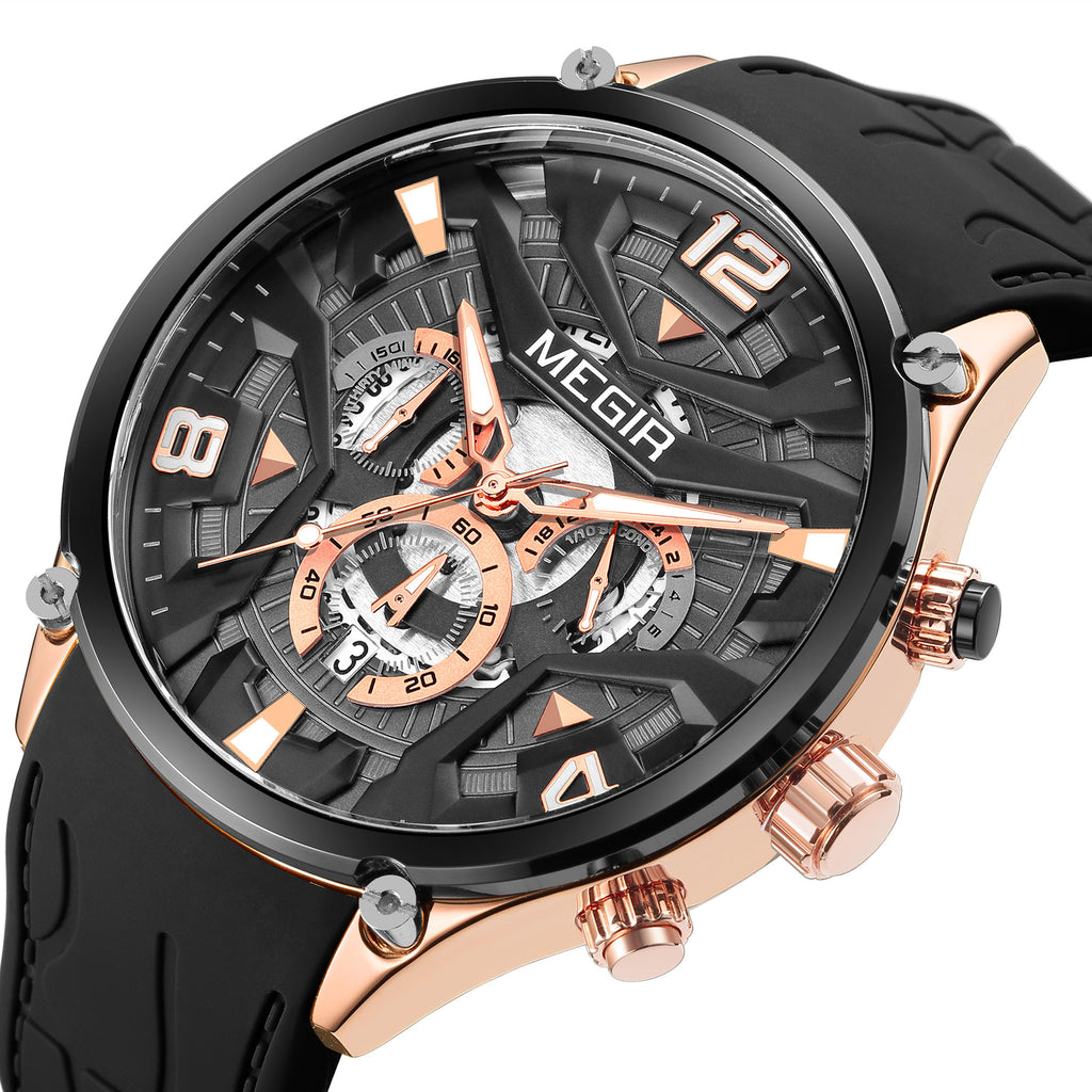MEGIR Chronograph Men Watch Brand Luxury Military Watches Silicone Luminous Waterproof Date Man Wristwatch Sport Reloj Hombre-13