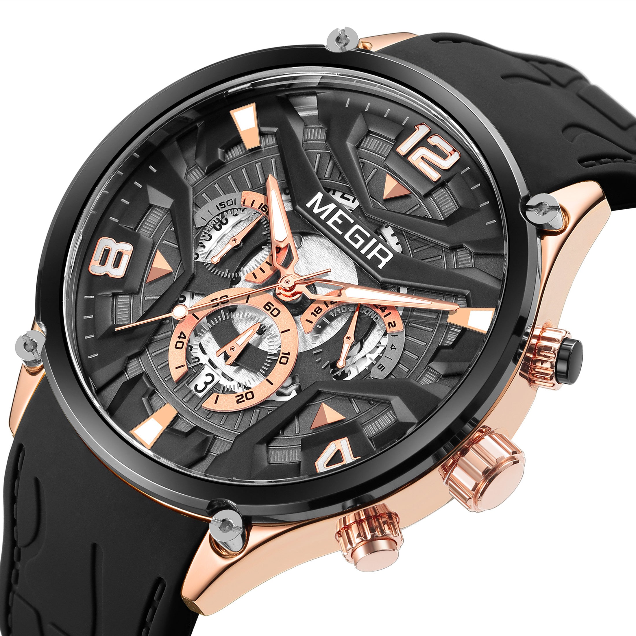 MEGIR Chronograph Men Watch Brand Luxury Military Watches Silicone Luminous Waterproof Date Man Wristwatch Sport Reloj Hombre-13