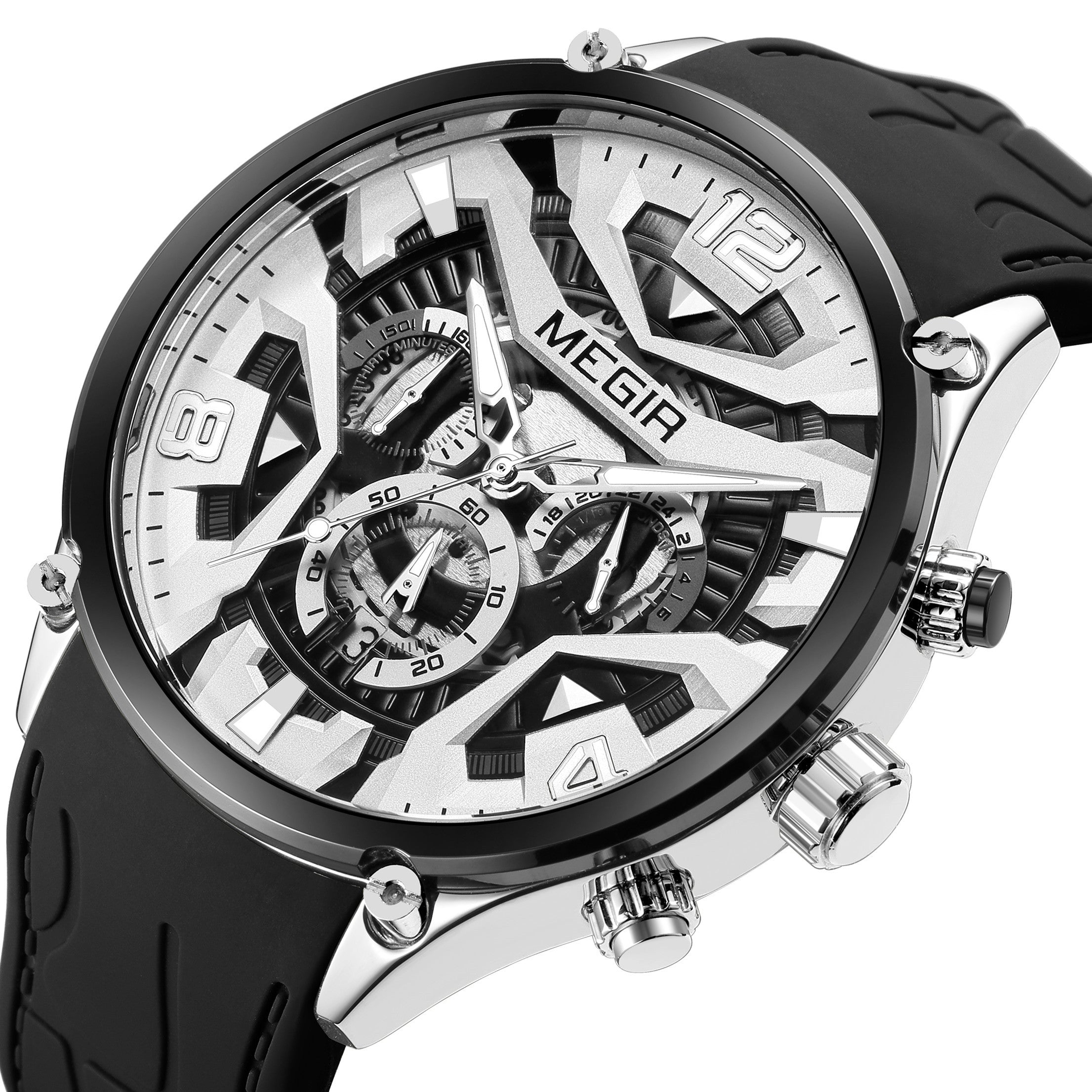 MEGIR Chronograph Men Watch Brand Luxury Military Watches Silicone Luminous Waterproof Date Man Wristwatch Sport Reloj Hombre-14