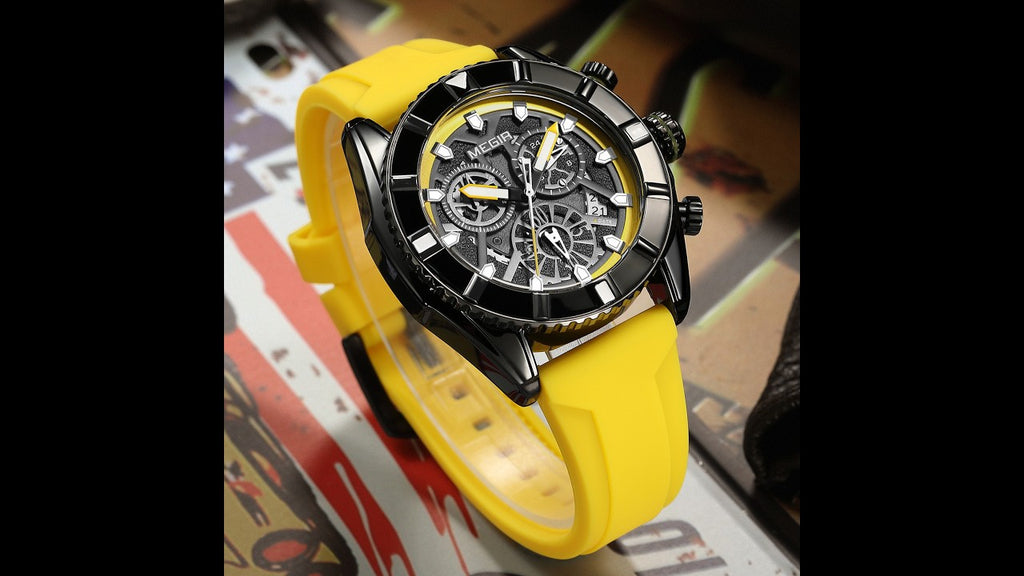 MEGIR Big Dial Watches Men Quartz Military Watch Silicone Strap Sport Watch Waterproof Clock Male Chronograph Relogio Masculino-15