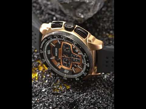 MEGIR Chronograph Men Sport Watch Fashion Silicone Army Military Watches Relogio Masculino Quartz Wrist Watch Clock Men 2056-12