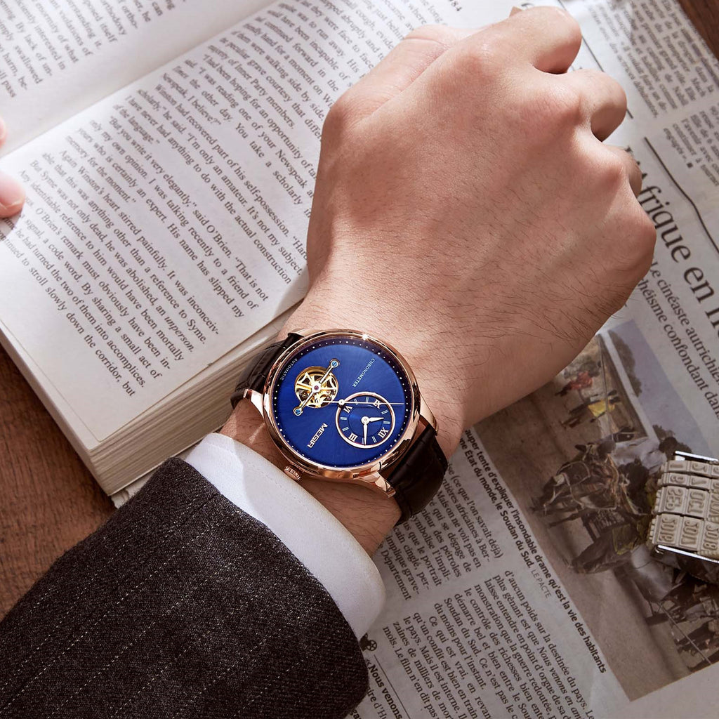 MEGIR Luxury Brand Men Mechanical Watches Multi-function Clock Wrist Watch Leather Automatic Movement Waterproof Wristwatch-3