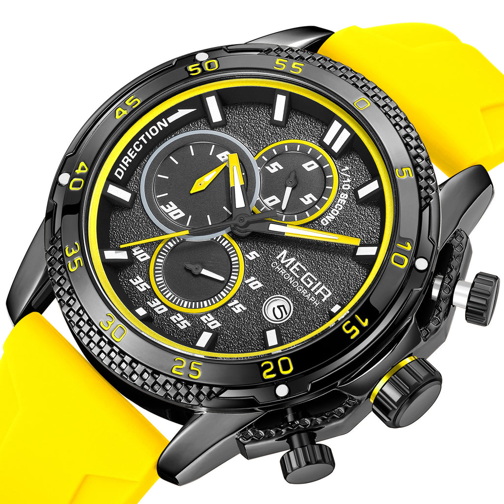 MEGIR Mens' Watches Luxury Fashion Military Sport Watch for Man Waterproof Luminous Silicone Quartz Wrist Watch Clock 2211-12