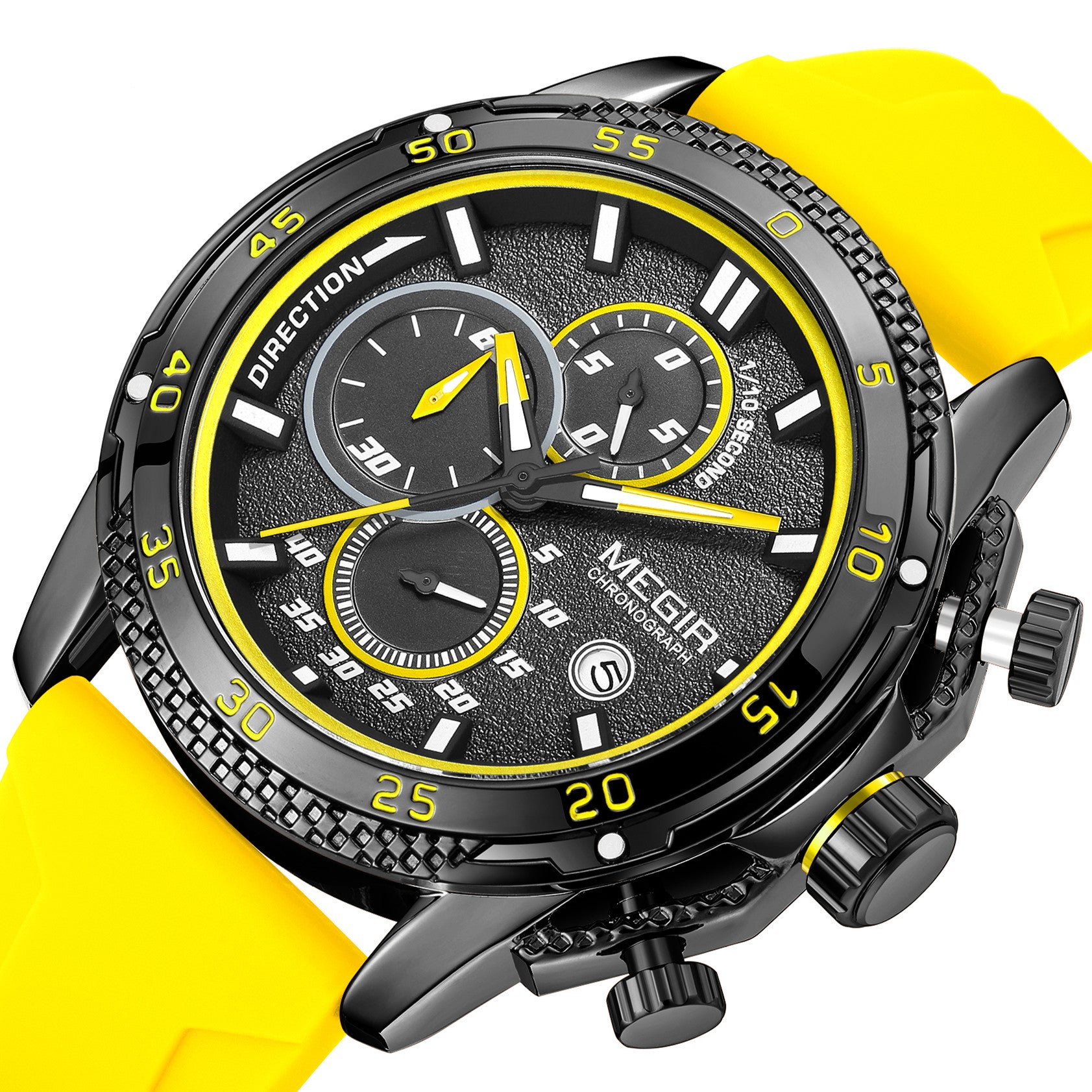 MEGIR Mens' Watches Luxury Fashion Military Sport Watch for Man Waterproof Luminous Silicone Quartz Wrist Watch Clock 2211-12