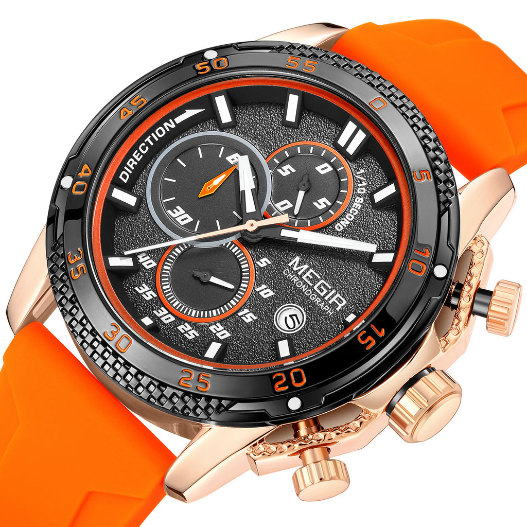 MEGIR Mens' Watches Luxury Fashion Military Sport Watch for Man Waterproof Luminous Silicone Quartz Wrist Watch Clock 2211-10