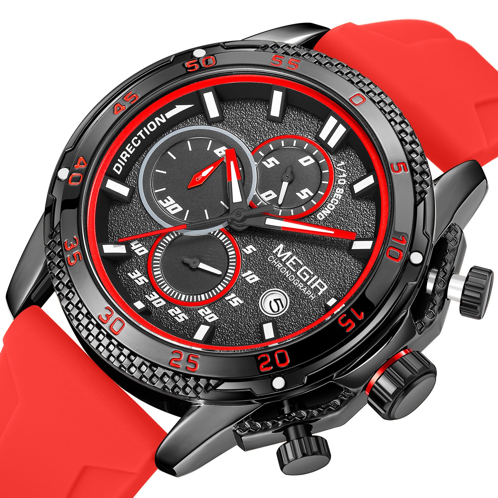 MEGIR Mens' Watches Luxury Fashion Military Sport Watch for Man Waterproof Luminous Silicone Quartz Wrist Watch Clock 2211-13