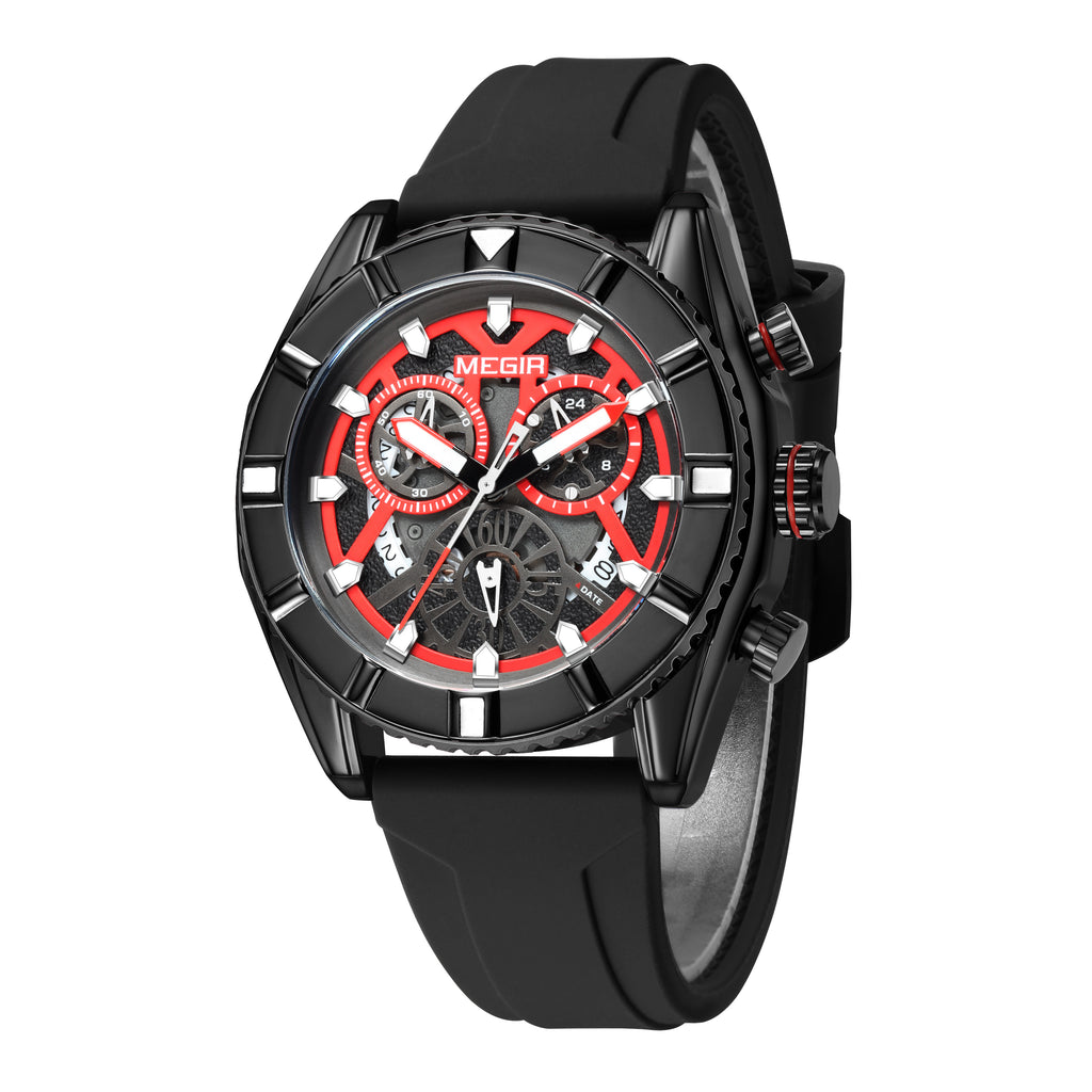 MEGIR Big Dial Watches Men Quartz Military Watch Silicone Strap Sport Watch Waterproof Clock Male Chronograph Relogio Masculino-13