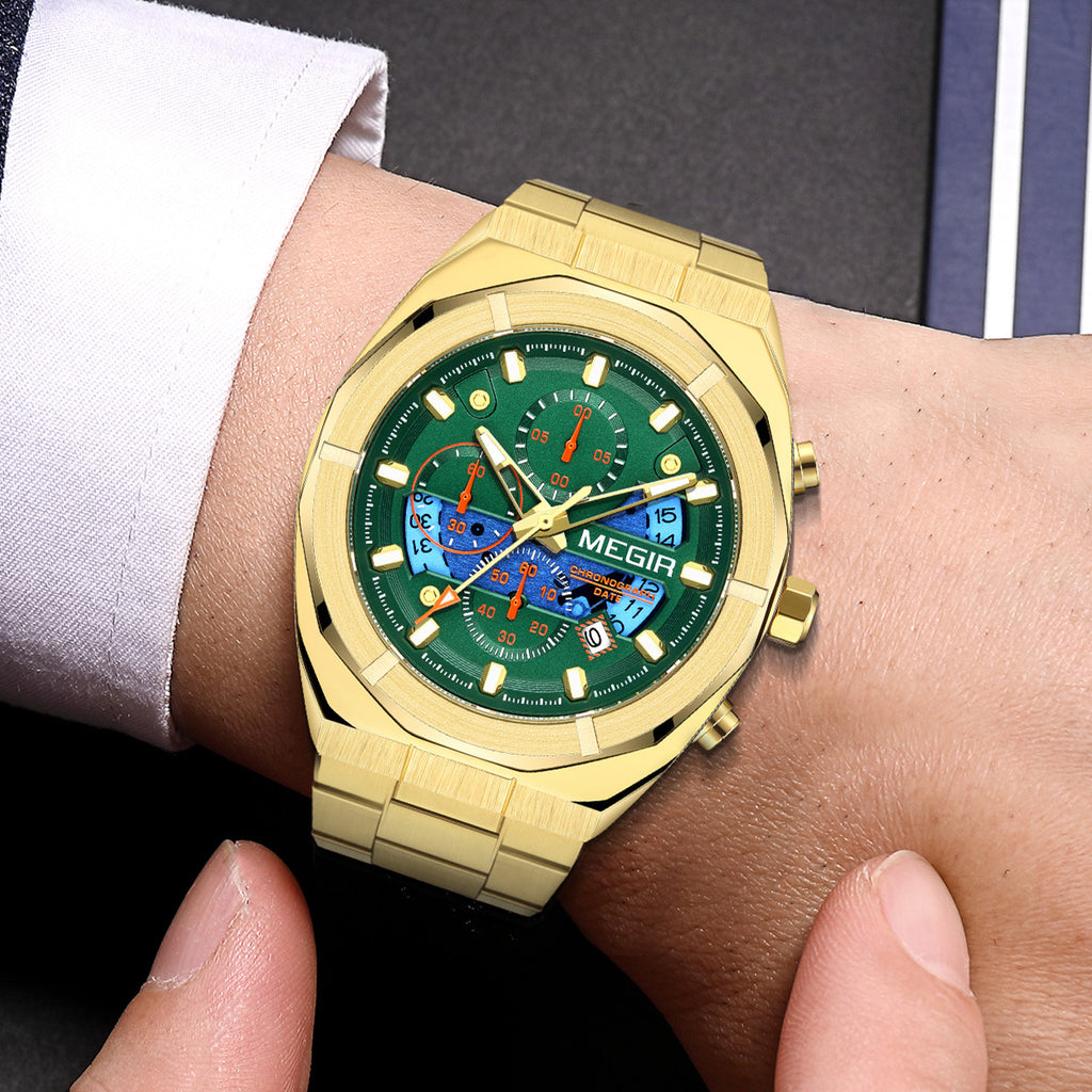 MEGIR New Watch for Men Top Brand Luxury Casual Quartz Wristwatch with Chronograph Waterproof Luminous Auto Date Reloj Hombre-1