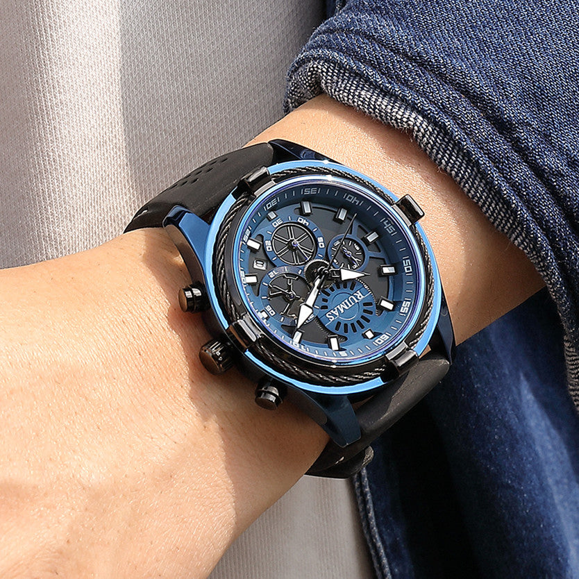 RUIMAS Top Luxury Quartz Wristwatches Men Silicone Large Dial  Military Sports Watches Waterproof Luminous Date Reloj Hombre