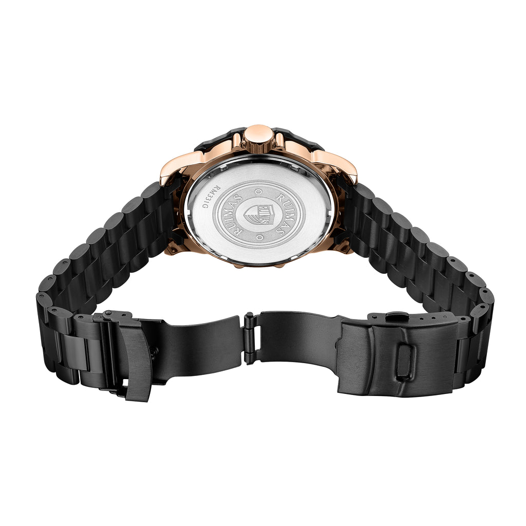 RUIMAS Quartz Watches Men's Business Wristwatch Waterproof Male Clock Chronograph Stainless Steel Casual Watch reloj hombre 331-11