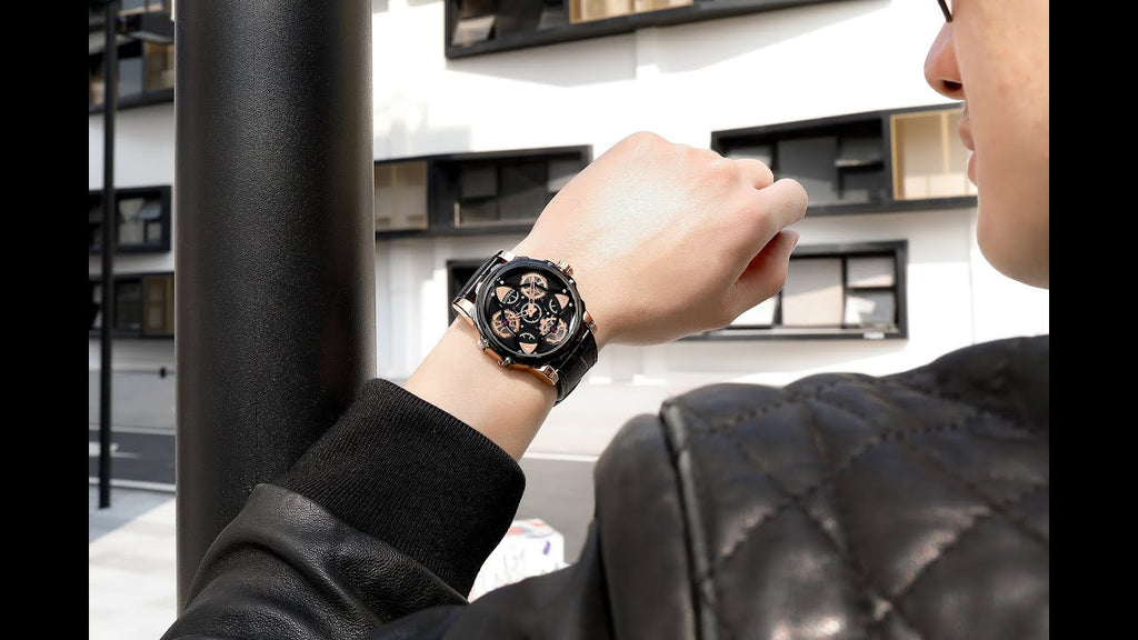 RUIMAS Relogio Masculino Fashion Leather Strap Big Dial Sports Quartz Watches for Men 3ATM Waterproof Casual WristWatch Clock-11