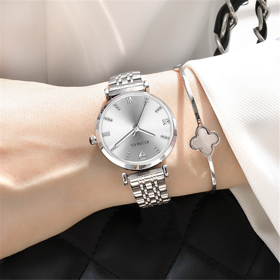 RUIMAS Women Watches Top Brand Luxury Quartz Watch Waterproof Fashion Ladies Wristwatch Stain Steel Dress Clock Reloj Mujer 536