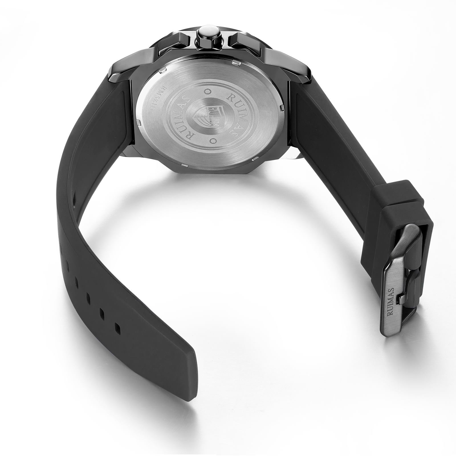 RUIMAS Sports Watches for Men Casual Luxury Quartz Wristwatch Calendar Luminous Silicone Chronograph Clock reloj hombre 581-10