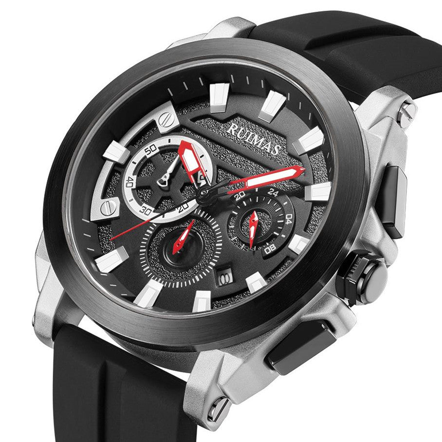 RUIMAS Relogio Masculino Luxury Silicone Band Large Dial Mens Sports Watch Waterproof Luminous Date WristWatch Quartz Clock-9