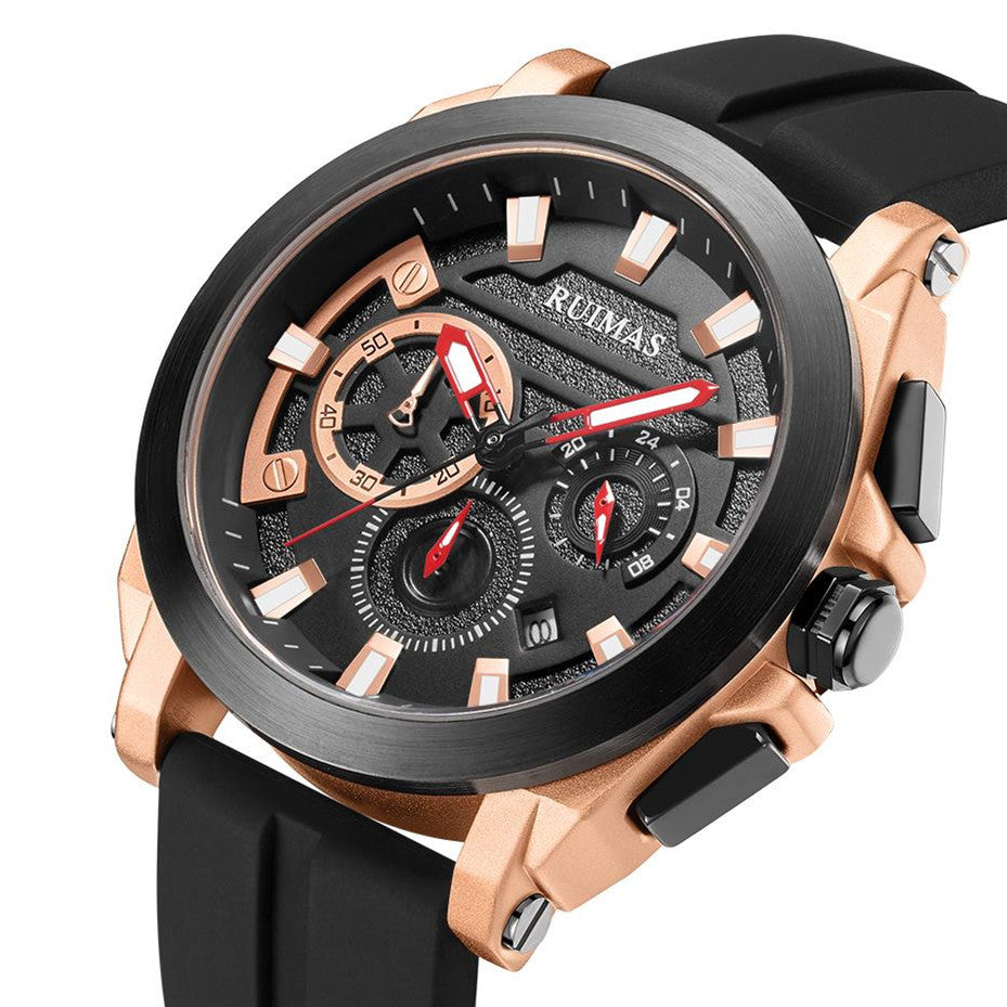 RUIMAS Relogio Masculino Luxury Silicone Band Large Dial Mens Sports Watch Waterproof Luminous Date WristWatch Quartz Clock-11