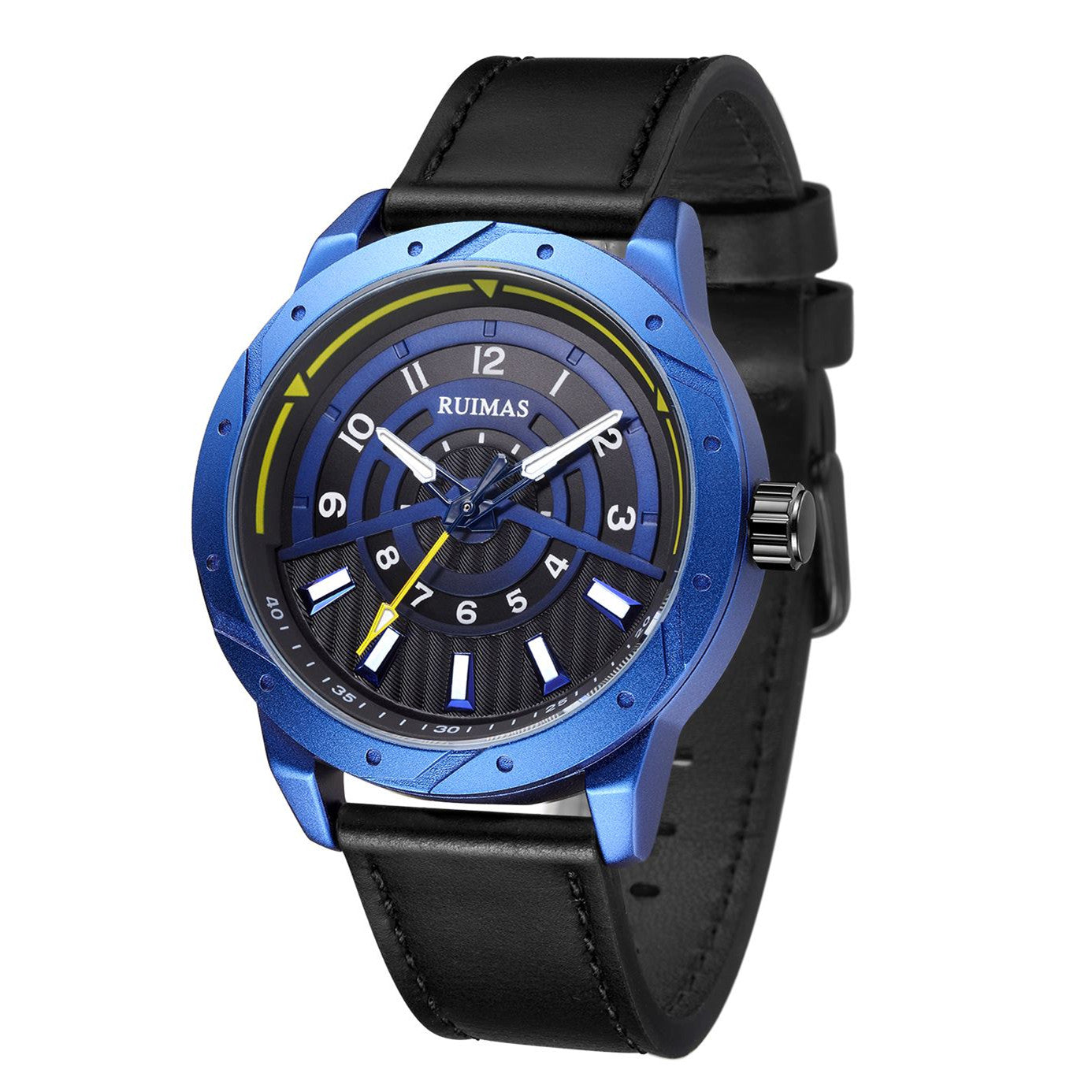 RUIMAS Men Wristwatch Luxury Leather Sports Military Wrist Watches Waterproof Large Dial Casual Quartz Clock Relogio Masculino-6