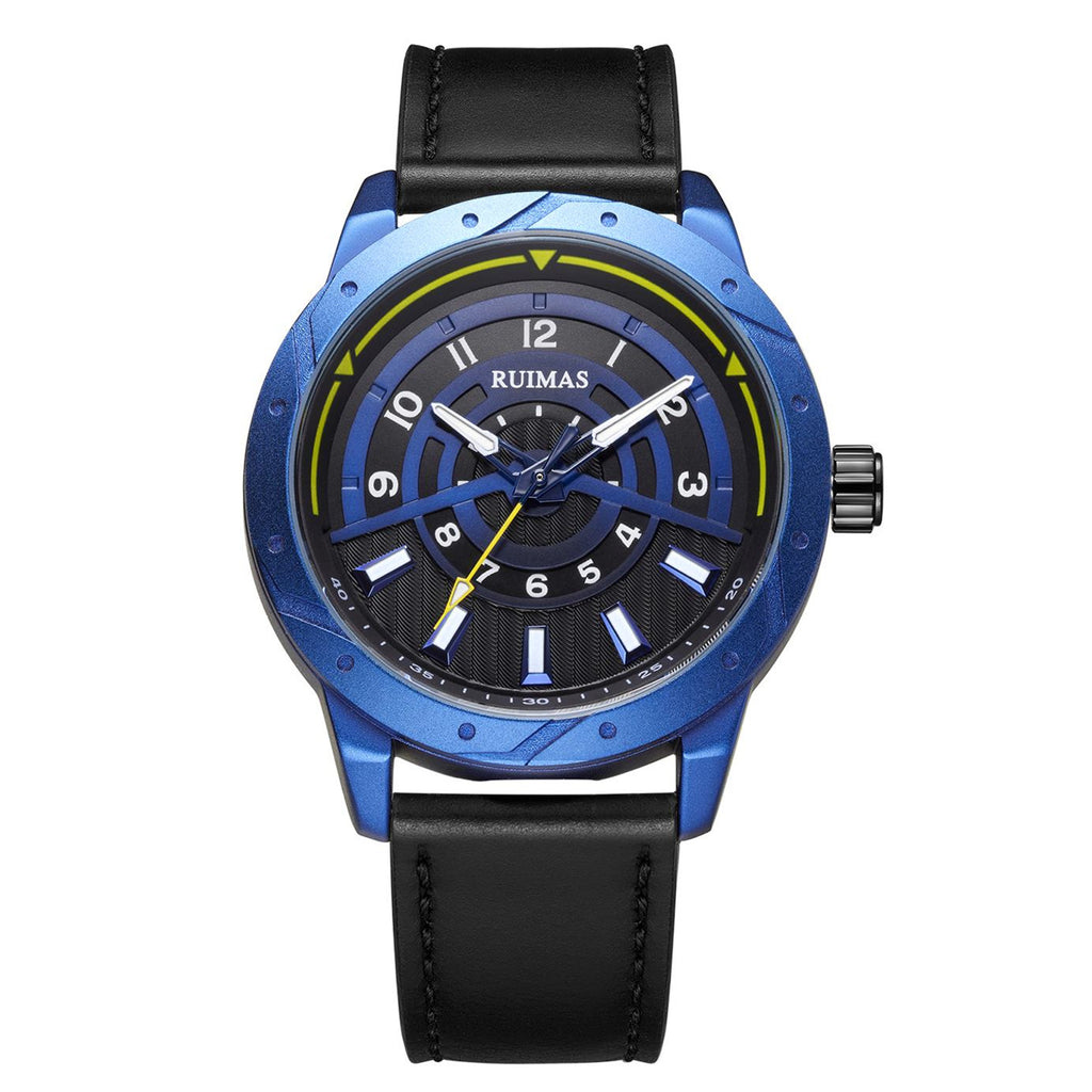 RUIMAS Men Wristwatch Luxury Leather Sports Military Wrist Watches Waterproof Large Dial Casual Quartz Clock Relogio Masculino-7