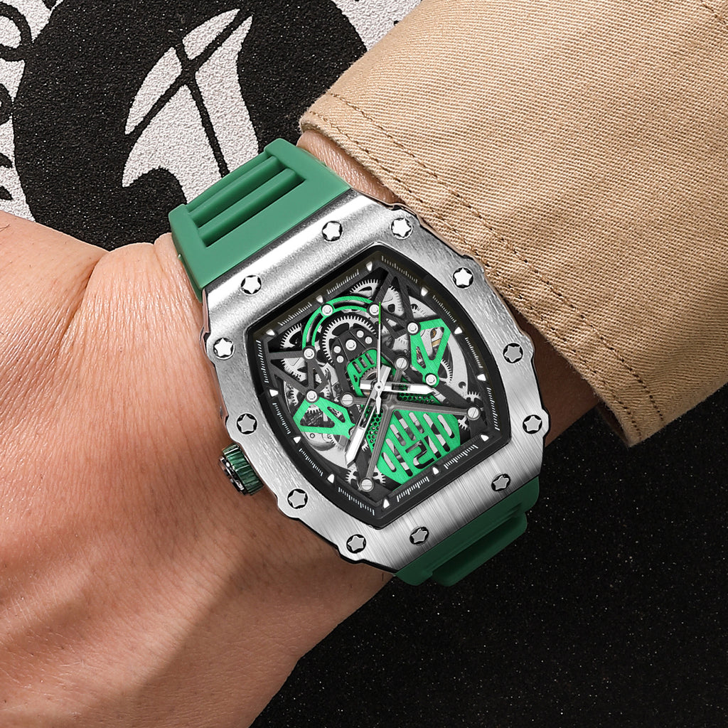 RUIMAS Luxury Watch Men Fashion Automatic Mechanical Watches Clock Silicone Strap Sport Casual Wristwatch Big Dial Reloj Hombre-1