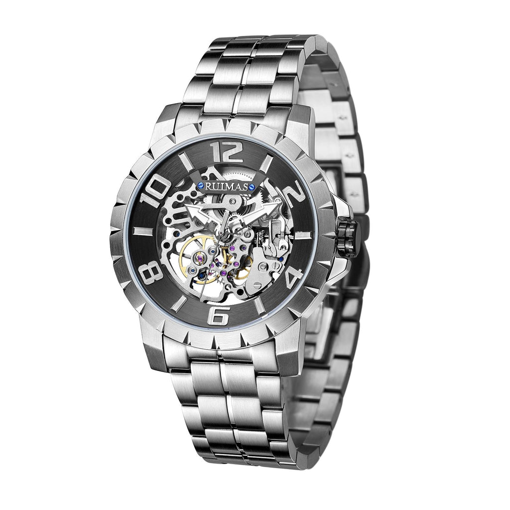 RUIMAS Men Mechanical Watch Luxury Automatic Stainless Steel Bracelet Wristwatches 5ATM Waterproof Clock Relogio Masculino-7