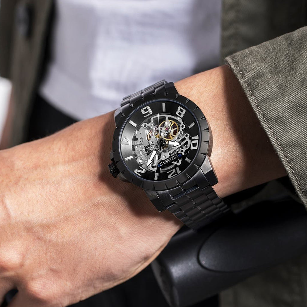 RUIMAS Men Mechanical Watch Luxury Automatic Stainless Steel Bracelet Wristwatches 5ATM Waterproof Clock Relogio Masculino-1