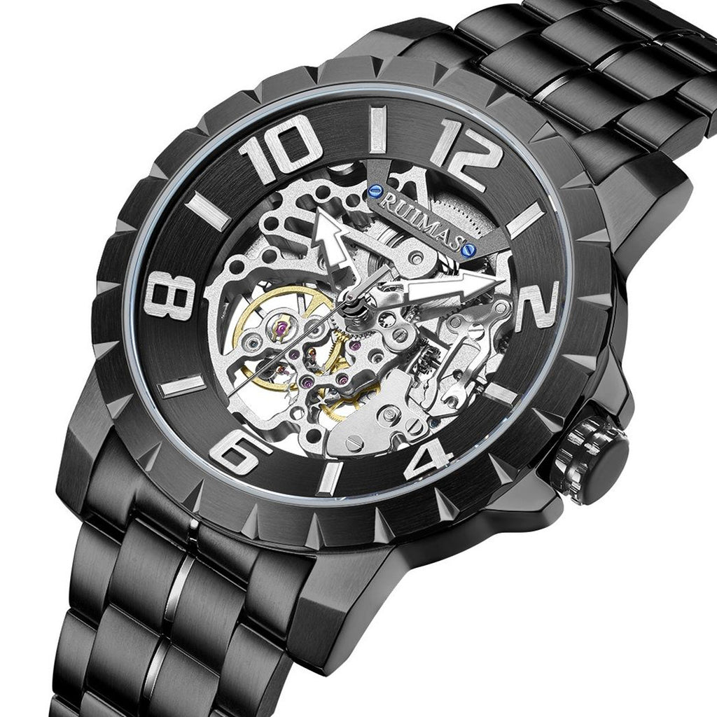 RUIMAS Men Mechanical Watch Luxury Automatic Stainless Steel Bracelet Wristwatches 5ATM Waterproof Clock Relogio Masculino-11