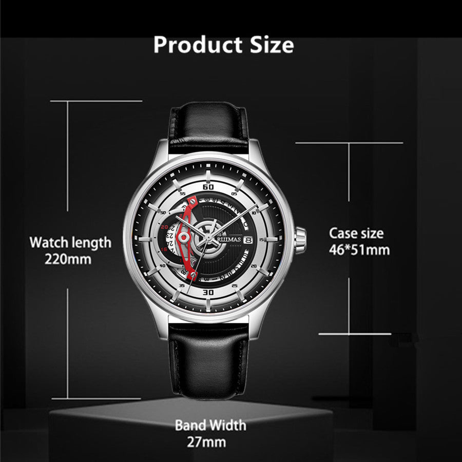 RUIMAS Mens Watches Luxury Fashion Sports Wristwatch Leather Strap Men's Army Military Watch Automatic Mechanical Man Clock 6786-5