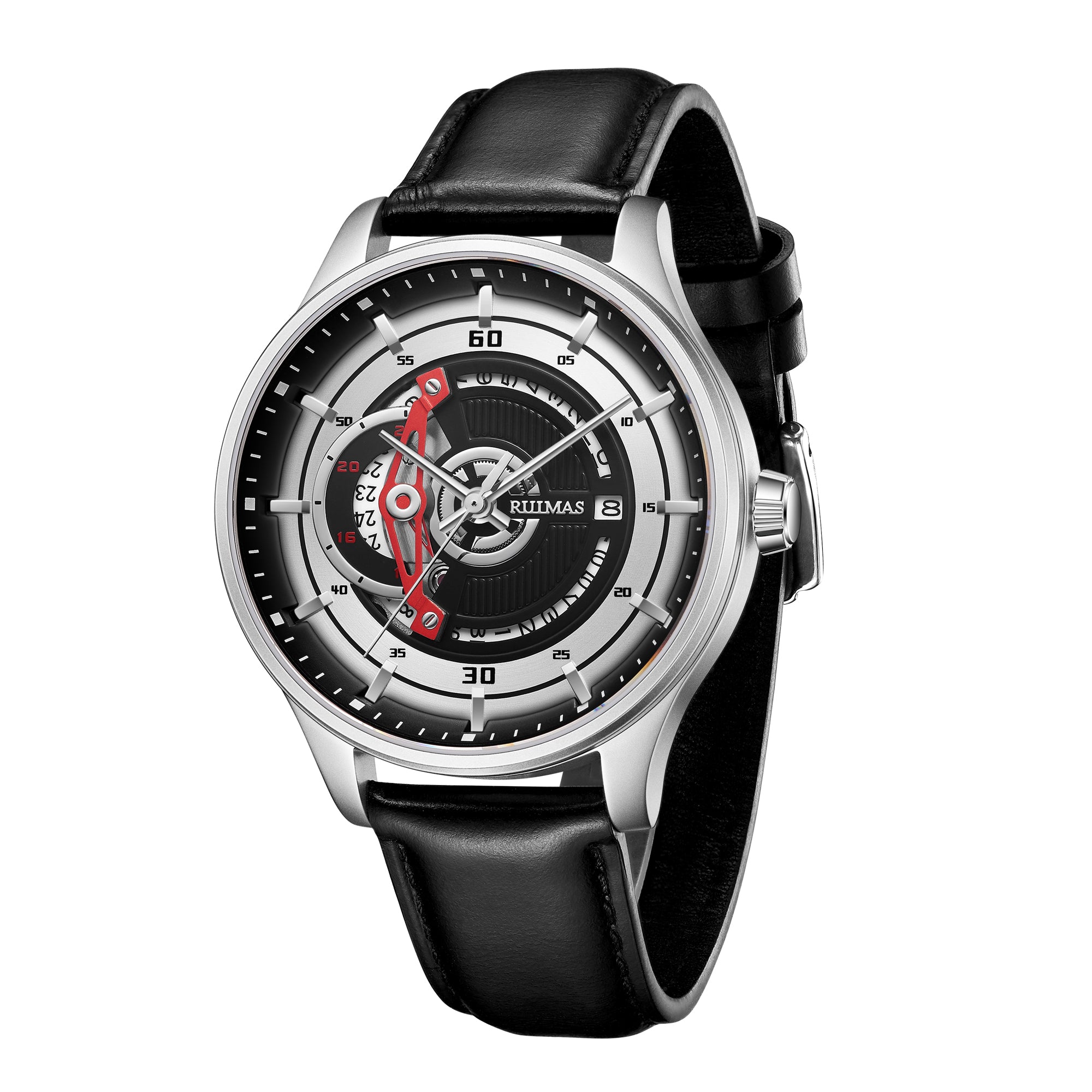 RUIMAS Mens Watches Luxury Fashion Sports Wristwatch Leather Strap Men's Army Military Watch Automatic Mechanical Man Clock 6786-9