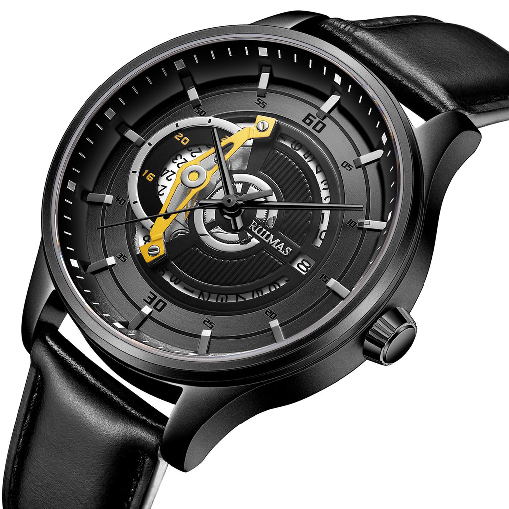 RUIMAS Mens Watches Luxury Fashion Sports Wristwatch Leather Strap Men's Army Military Watch Automatic Mechanical Man Clock 6786-8