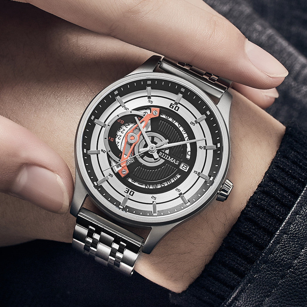 RUIMAS Luxury Business Watches for Mens Fashion Stainless Steel Automatic Mechanical Watch Waterproof Date Wristwatch Clock 6786-3