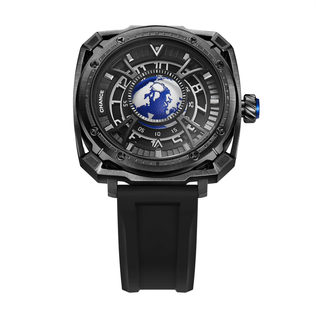 CHANCE Luxury Men Mechanical Wristwatch Automatic Watch Stainless Steel Case Sports Silicone Strap Luminous Watches Clock-7