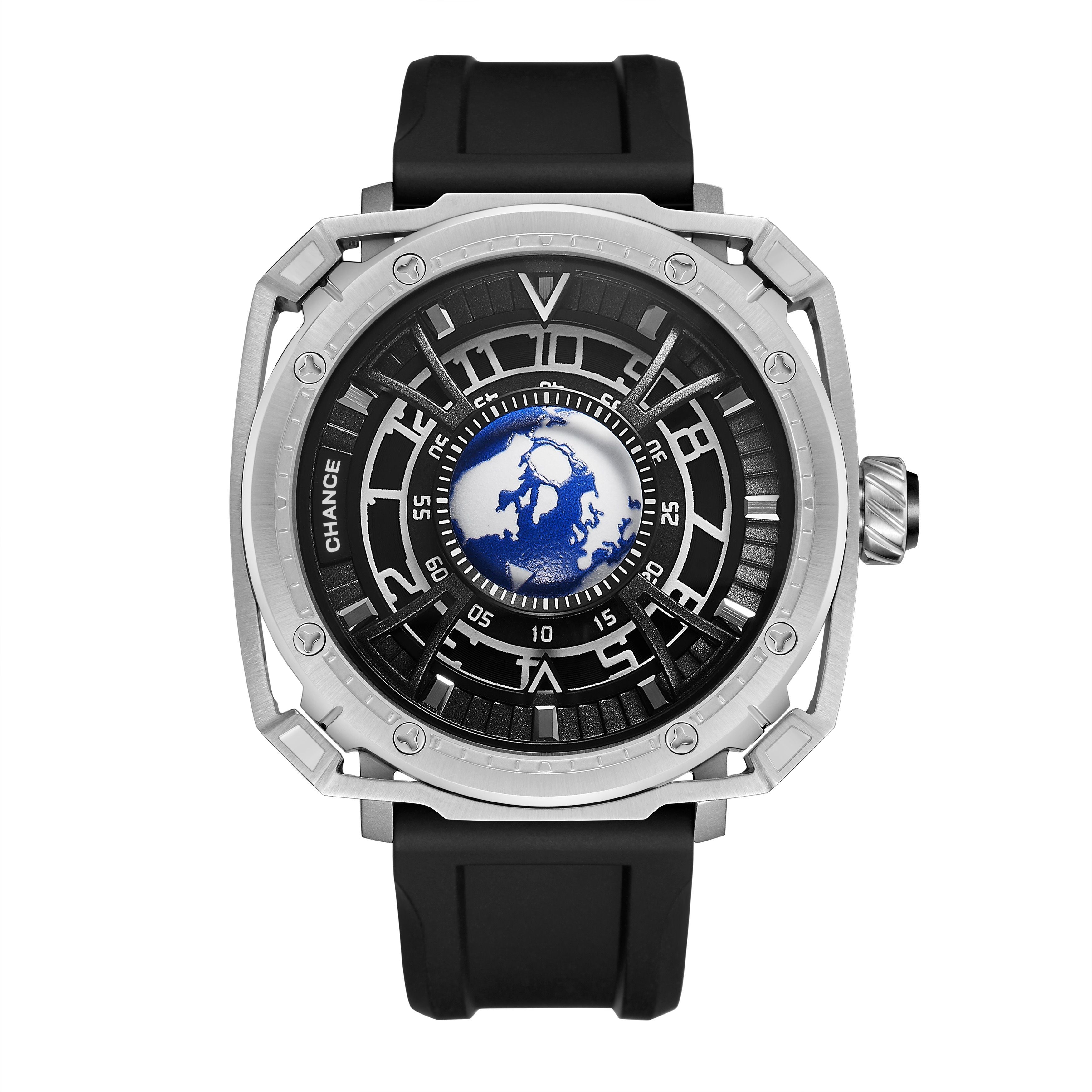 CHANCE Luxury Men Mechanical Wristwatch Automatic Watch Stainless Steel Case Sports Silicone Strap Luminous Watches Clock-11