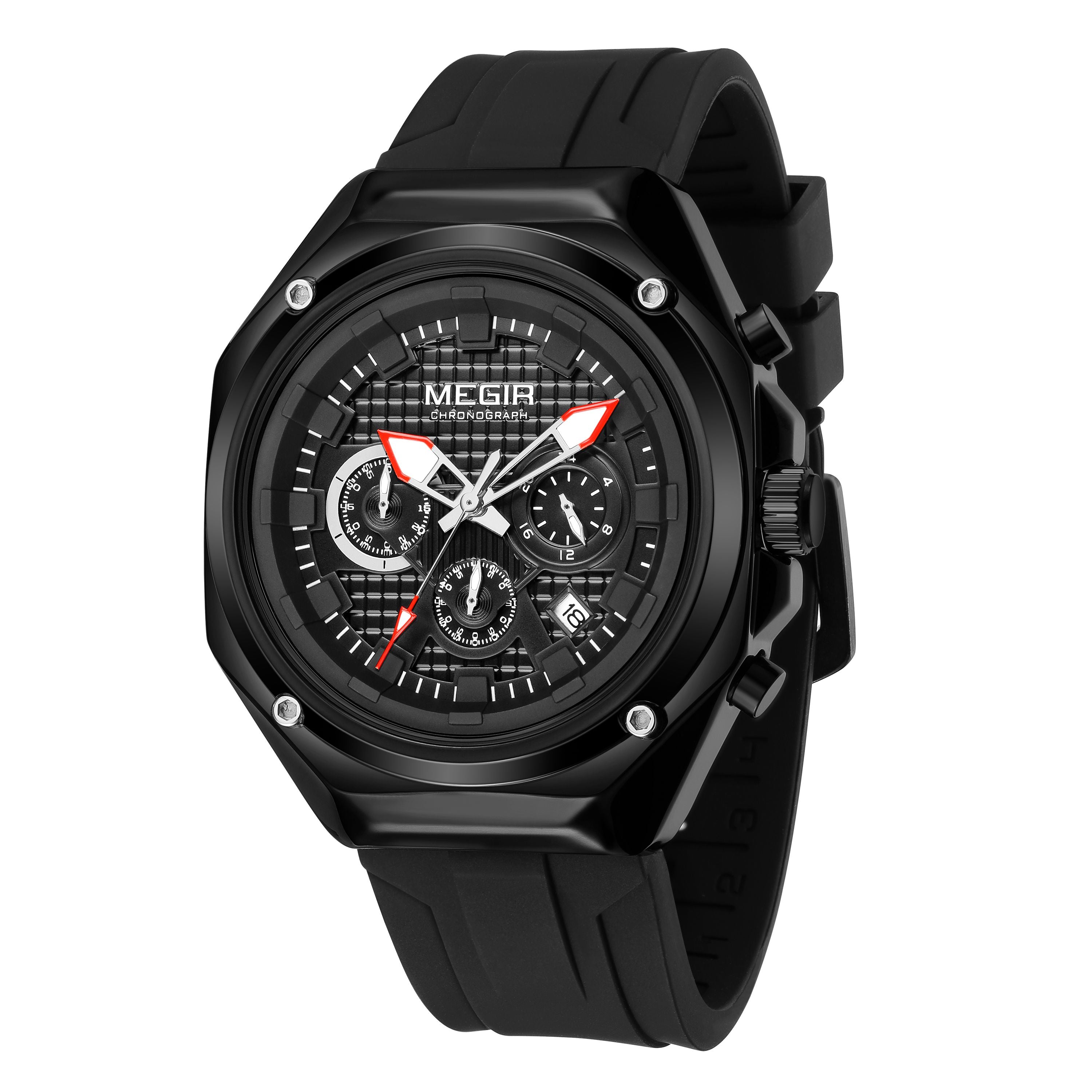 MEGIR Brand Men Quartz Watch Luxury Sport Wristwatches Waterproof Luminous 24 Hours Chronograph Clock Date Reloj Hombre 8118-12
