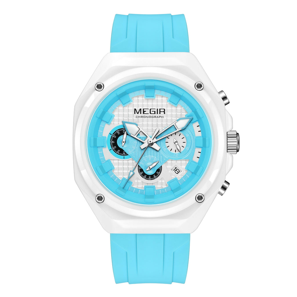 MEGIR Brand Men Quartz Watch Luxury Sport Wristwatches Waterproof Luminous 24 Hours Chronograph Clock Date Reloj Hombre 8118-16