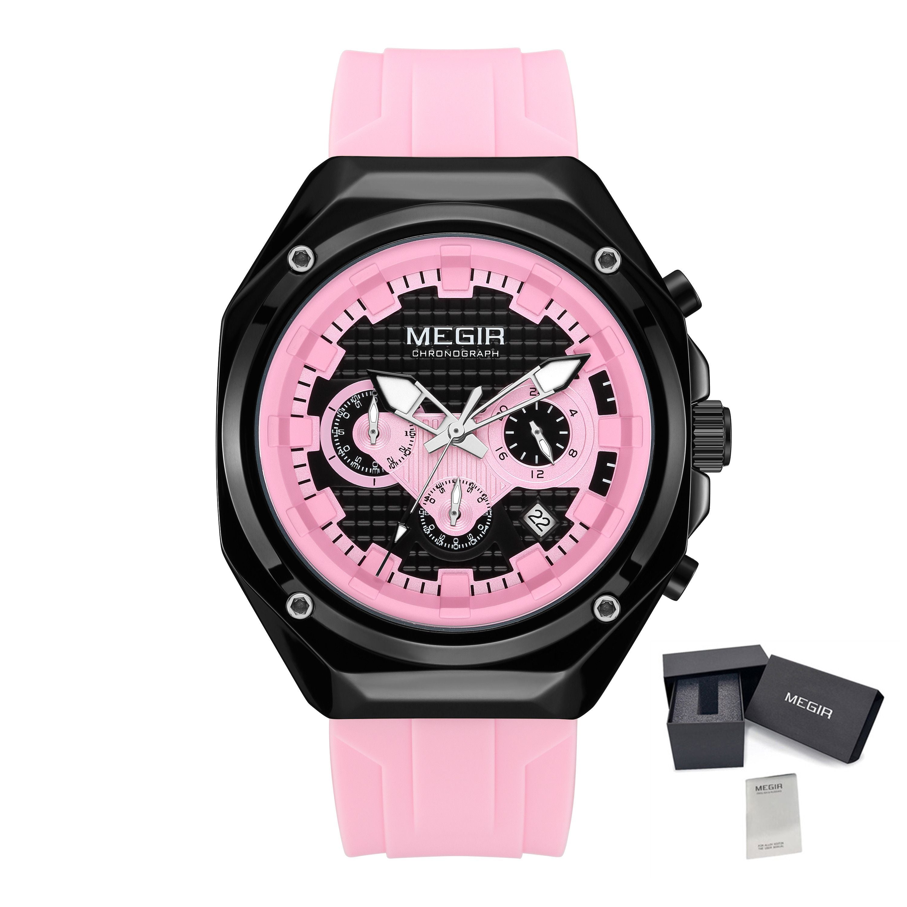 MEGIR Brand Men Quartz Watch Luxury Sport Wristwatches Waterproof Luminous 24 Hours Chronograph Clock Date Reloj Hombre 8118-21