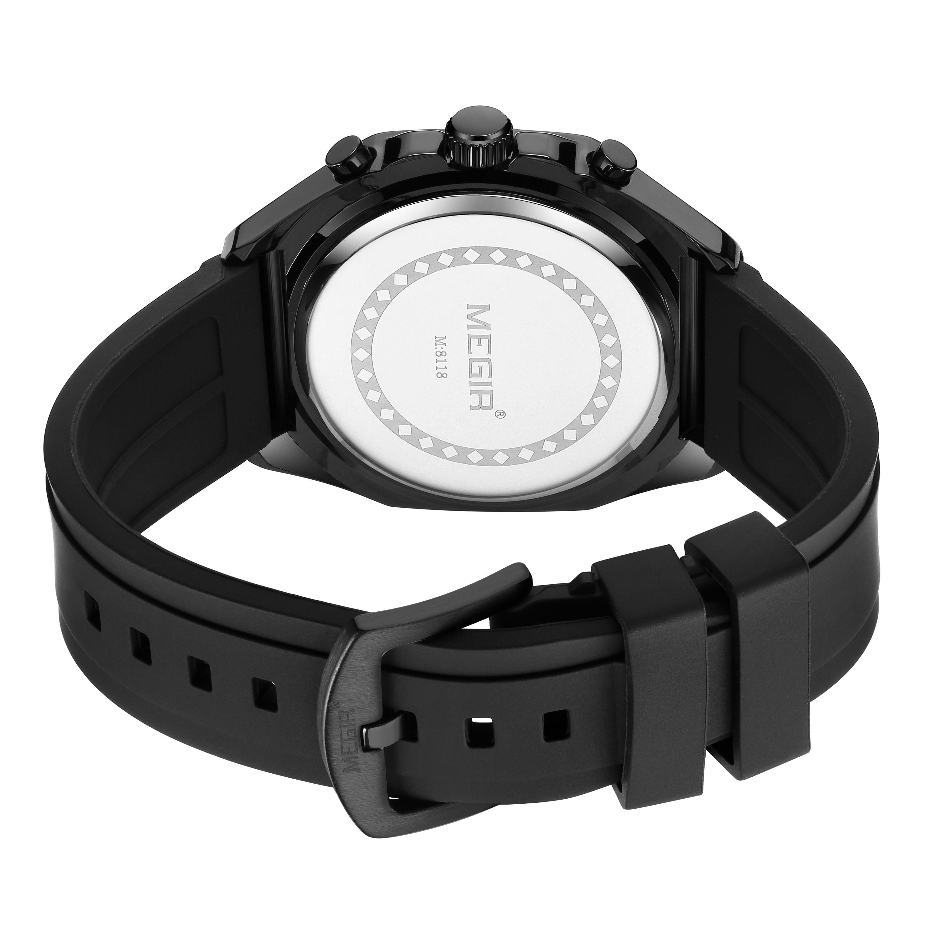 MEGIR Brand Men Quartz Watch Luxury Sport Wristwatches Waterproof Luminous 24 Hours Chronograph Clock Date Reloj Hombre 8118-18