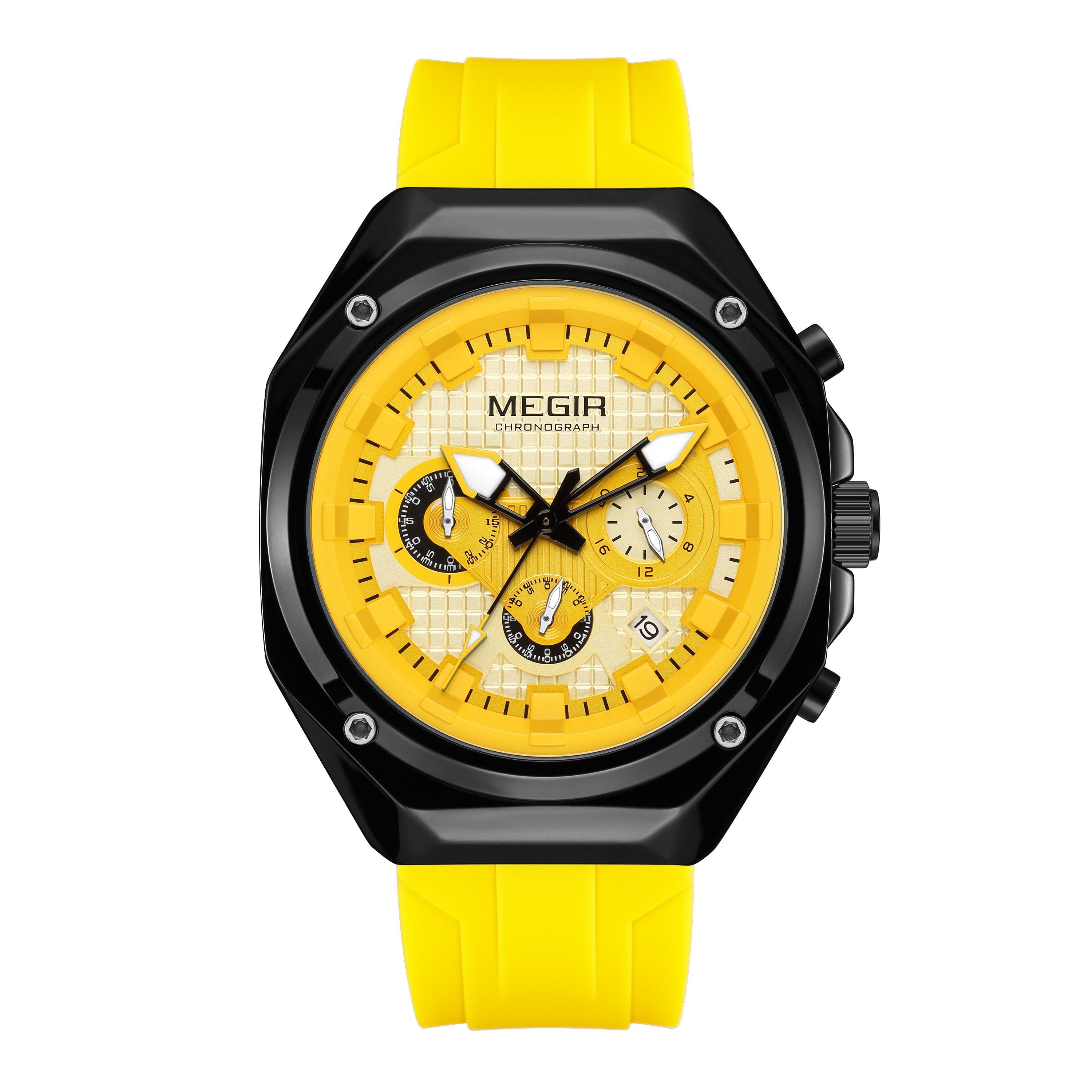 MEGIR Brand Men Quartz Watch Luxury Sport Wristwatches Waterproof Luminous 24 Hours Chronograph Clock Date Reloj Hombre 8118-15