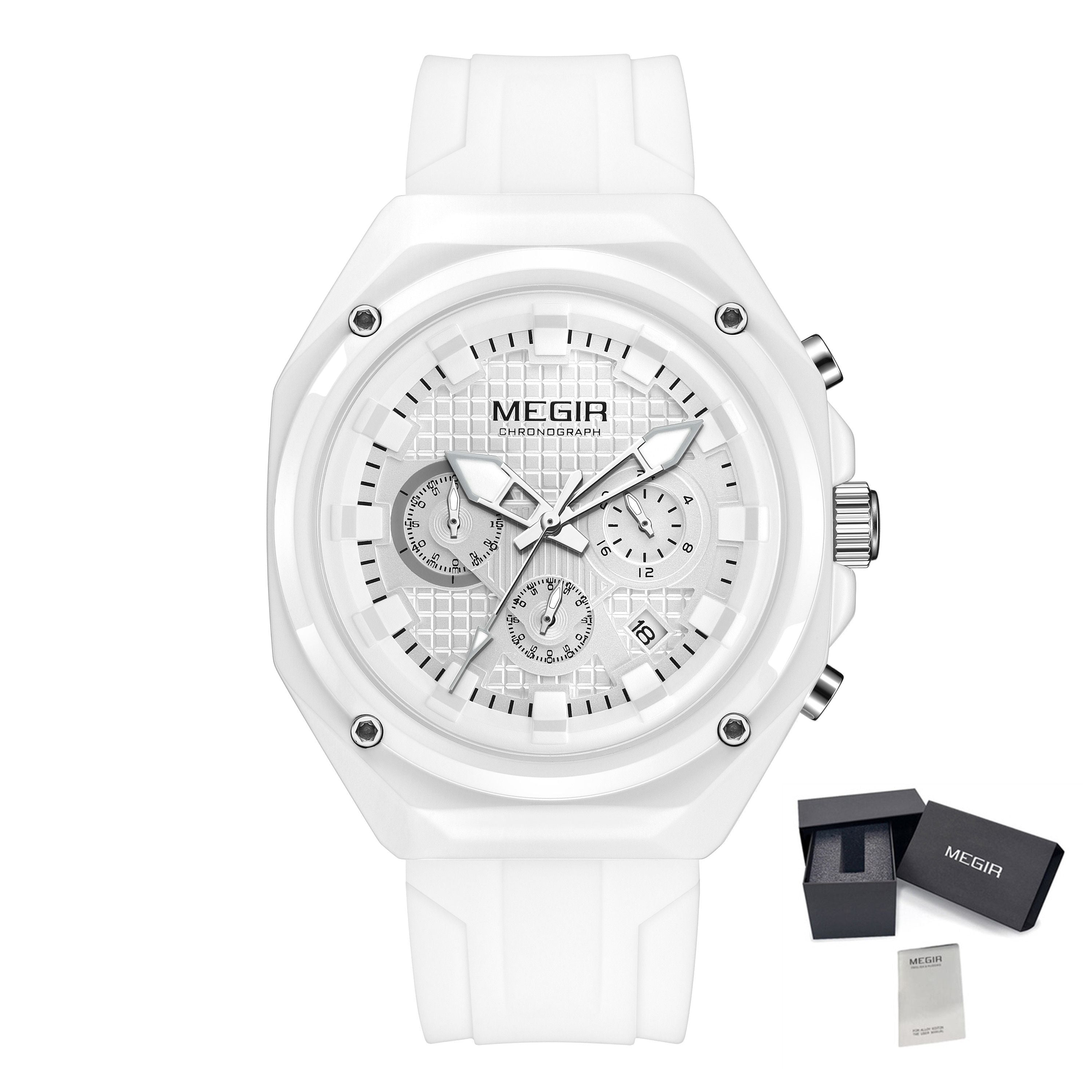 MEGIR Brand Men Quartz Watch Luxury Sport Wristwatches Waterproof Luminous 24 Hours Chronograph Clock Date Reloj Hombre 8118-23