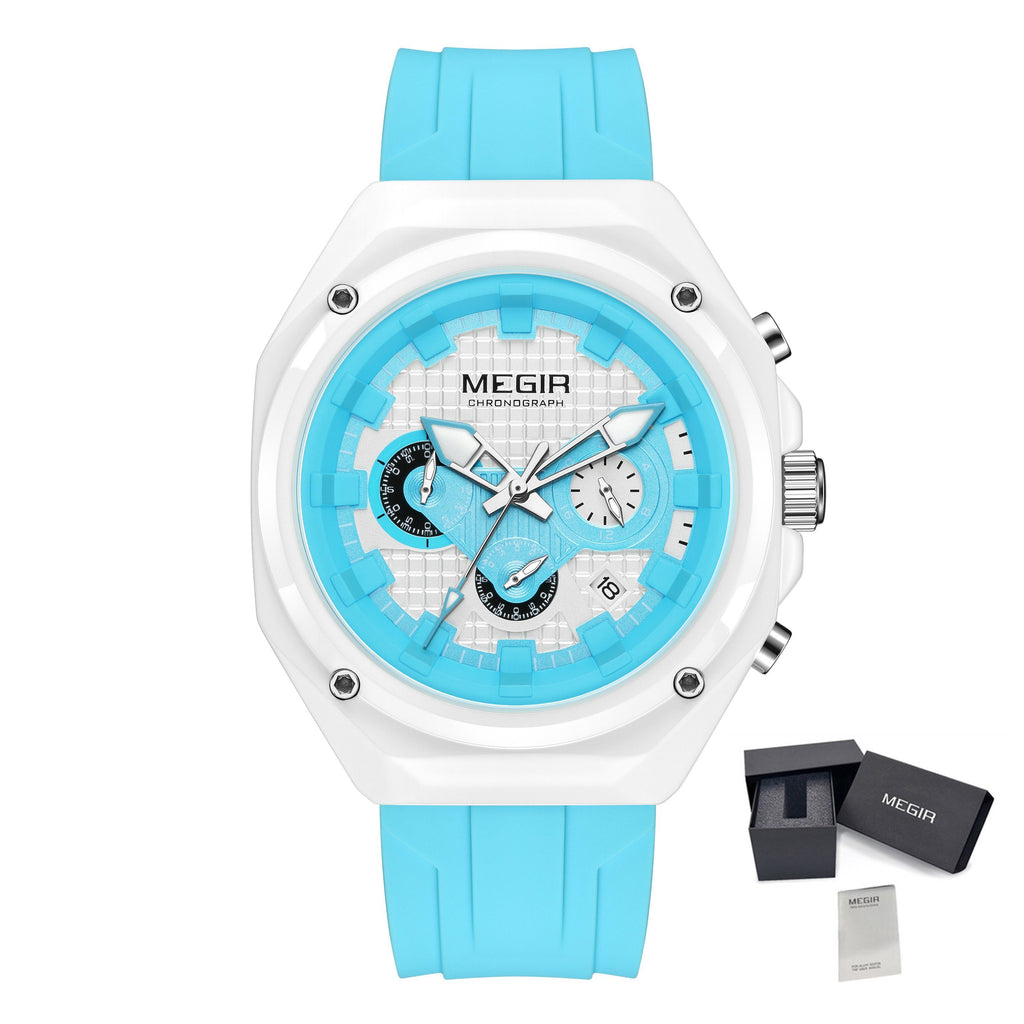 MEGIR Brand Men Quartz Watch Luxury Sport Wristwatches Waterproof Luminous 24 Hours Chronograph Clock Date Reloj Hombre 8118-20