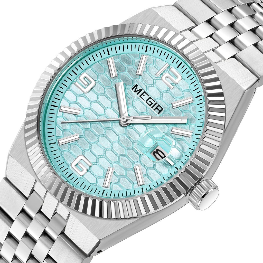 MEGIR Original Men Business Leisure Watches Stainless Steel Bracelet Quartz Wristwatch Waterproof Luminous Date Clock Reloj Hombre 1101-13