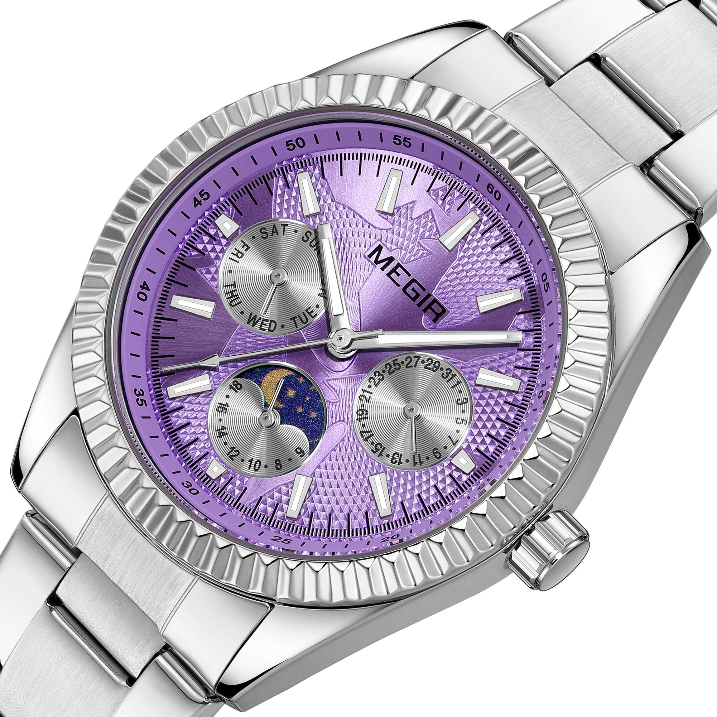 MEGIR Business Men Watch Waterproof Luminous Man Casual Quartz Wristwatch Clock Calendar Week Display Relogio Masculino 1102