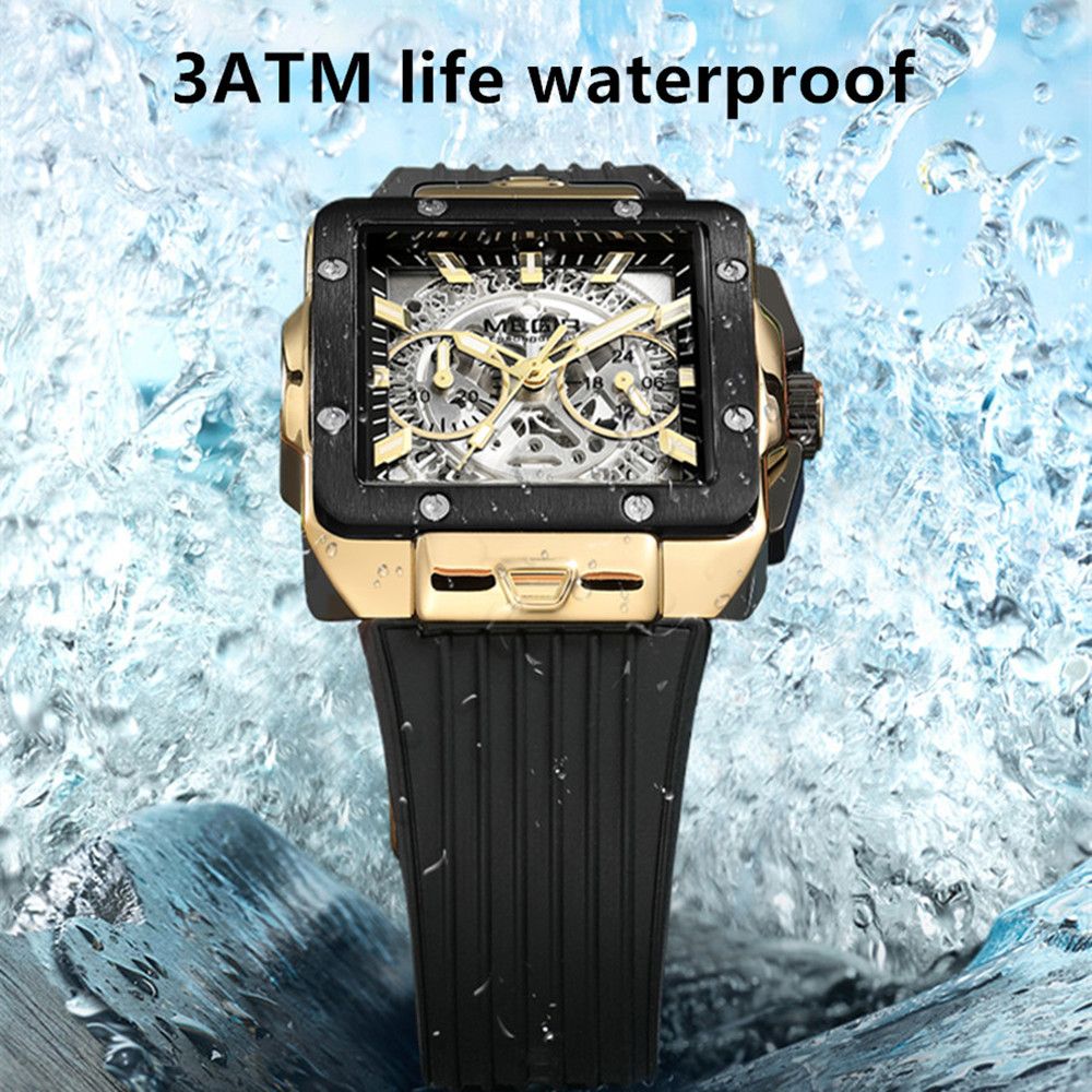 MEGIR Watch for Men Luxury Sport Quartz Wristwatch with Silicone Band Luminous Hands Date Male Chronograph Clock Reloj Hombre 2228-7
