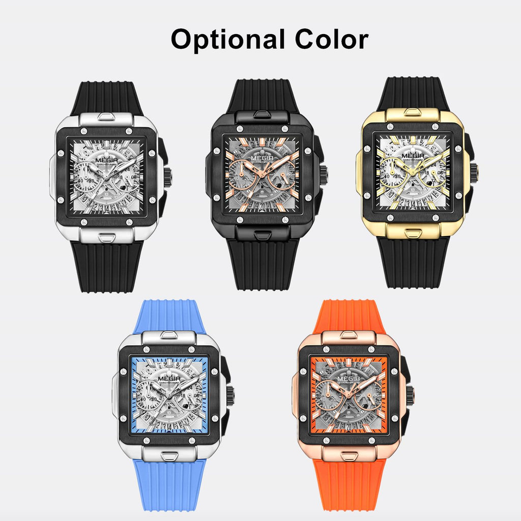 MEGIR Watch for Men Luxury Sport Quartz Wristwatch with Silicone Band Luminous Hands Date Male Chronograph Clock Reloj Hombre 2228-3