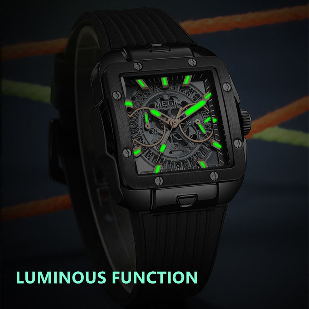 MEGIR Watch for Men Luxury Sport Quartz Wristwatch with Silicone Band Luminous Hands Date Male Chronograph Clock Reloj Hombre 2228-6