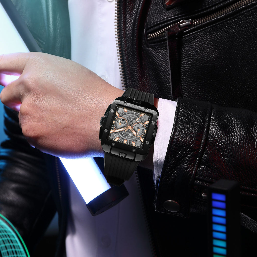 MEGIR Watch for Men Luxury Sport Quartz Wristwatch with Silicone Band Luminous Hands Date Male Chronograph Clock Reloj Hombre 2228-2