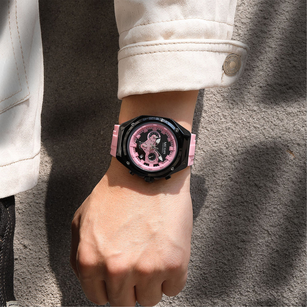 MEGIR Brand Men Quartz Watch Luxury Sport Wristwatches Waterproof Luminous 24 Hours Chronograph Clock Date Reloj Hombre 8118-4